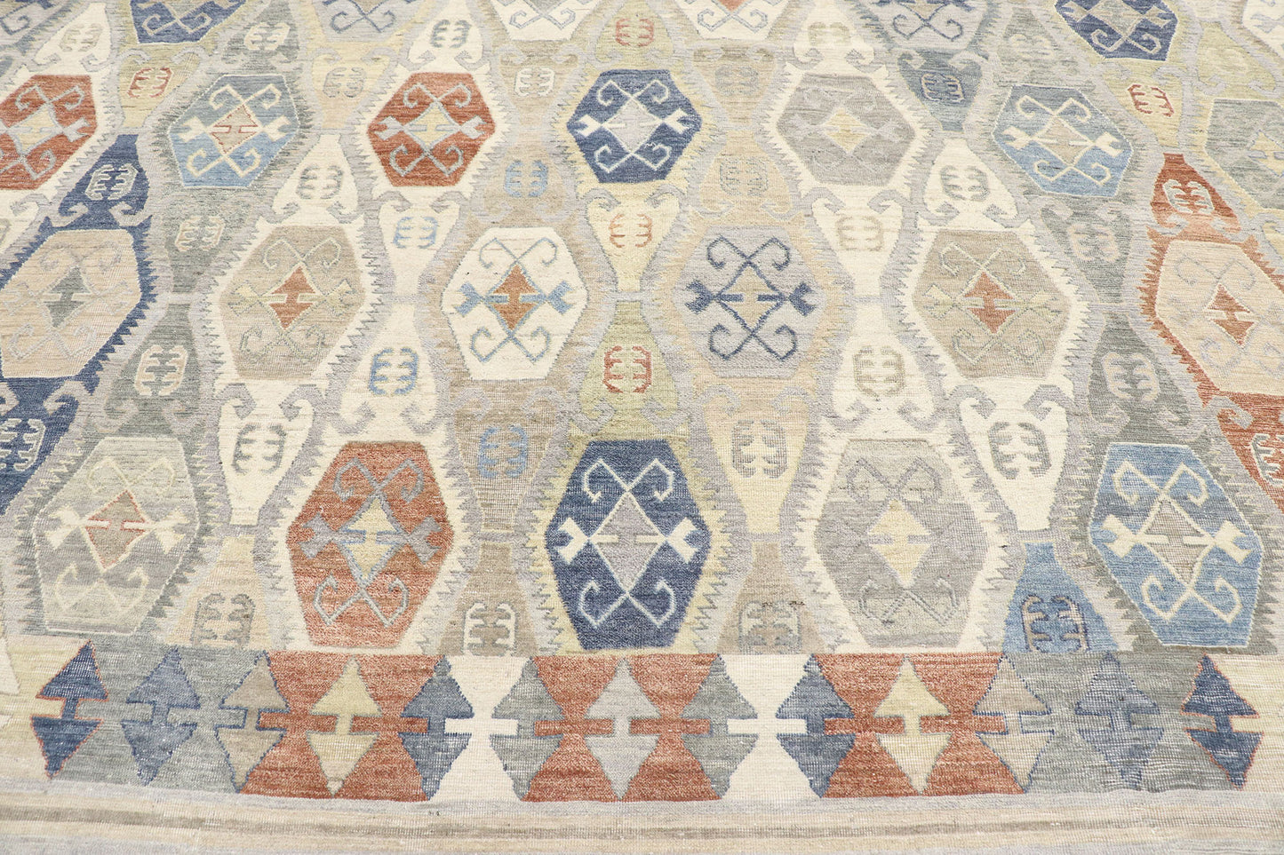 10 x 13 Vintage-Inspired Tribal Oushak Rug 30627