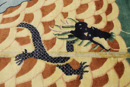 10 x 13 Contemporary Chinese Dragon Pictorial Rug 30638