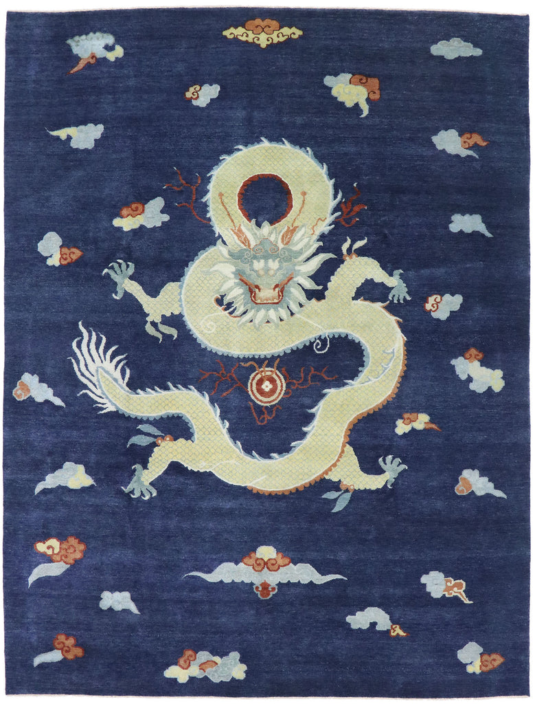 10 x 13 Contemporary Chinese Art Deco Dragon Rug 30661