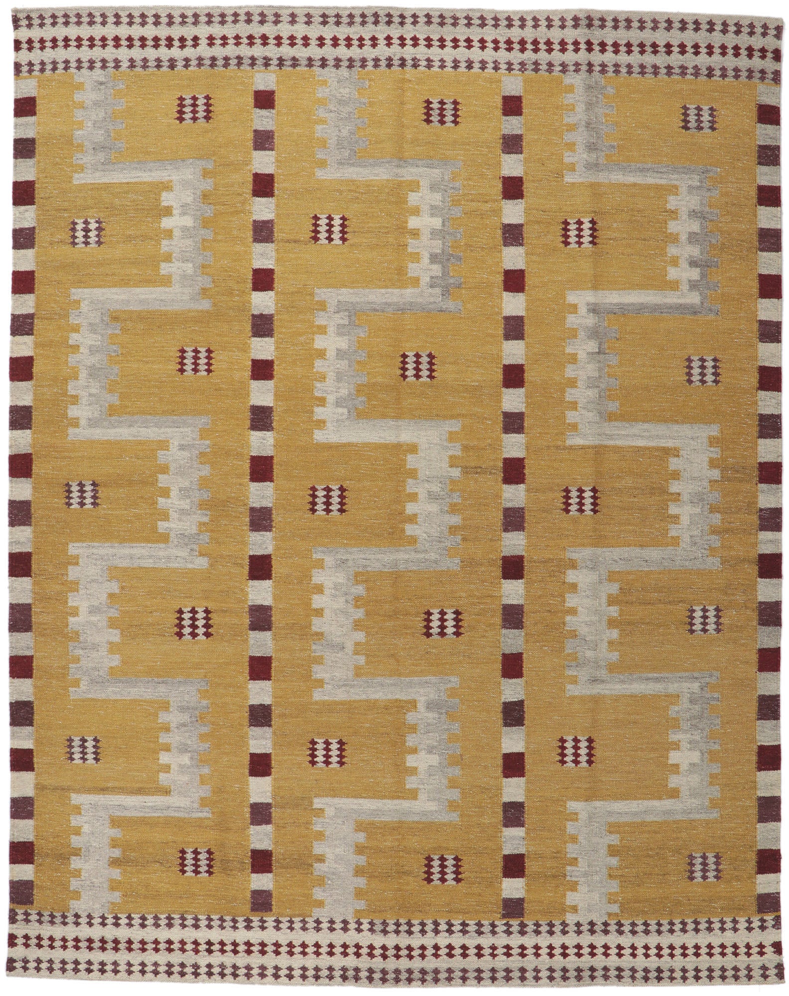 9 x 12 Scandinavian Modern Swedish Inspired Kilim Rug 30674