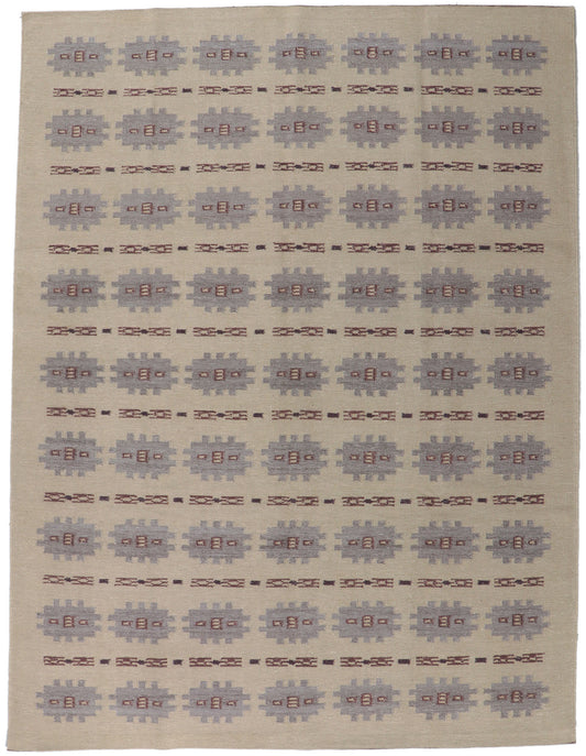 9 x 12 Scandinavian Modern Swedish Inspired Kilim Rug 30677