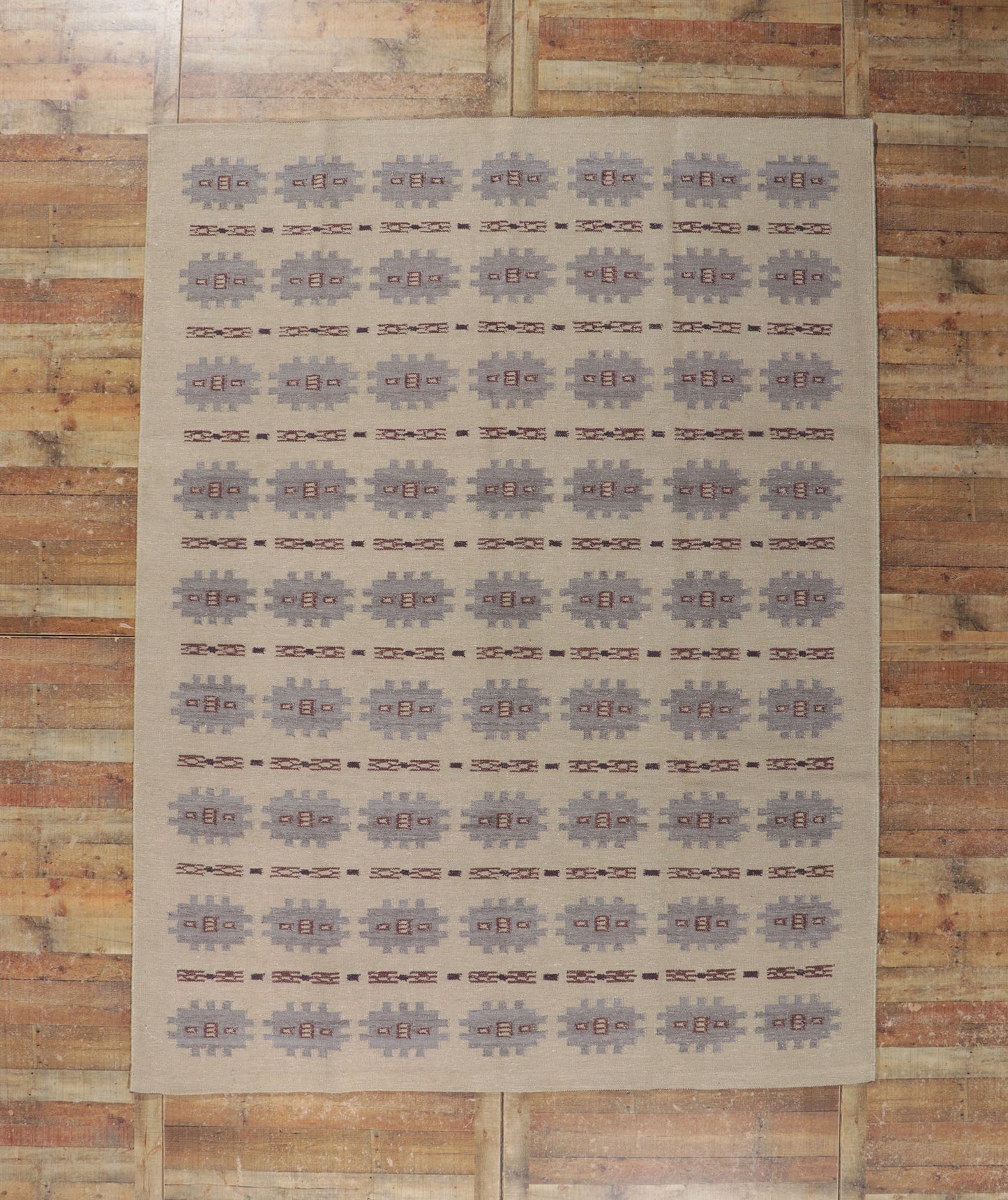 9 x 12 Scandinavian Modern Swedish Inspired Kilim Rug 30677