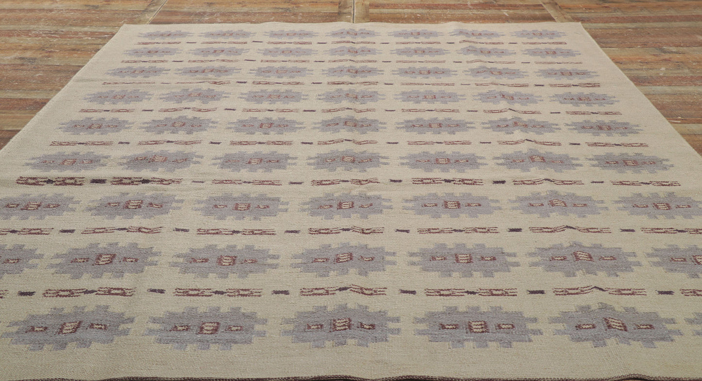 9 x 12 Scandinavian Modern Swedish Inspired Kilim Rug 30677