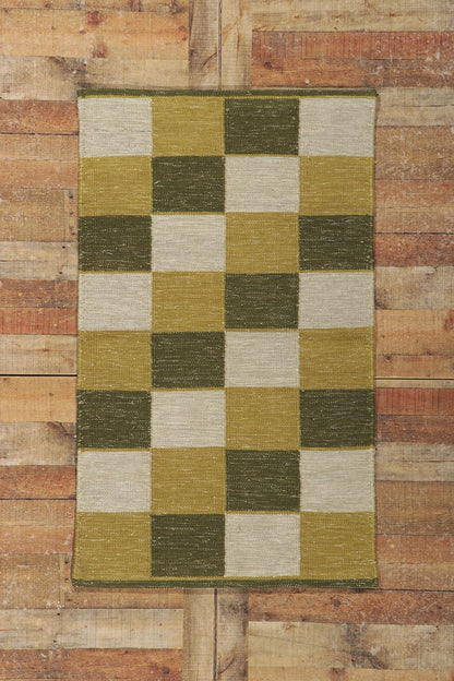 3 x 5 Swedish Inspired Checkered Kilim Rug 30703