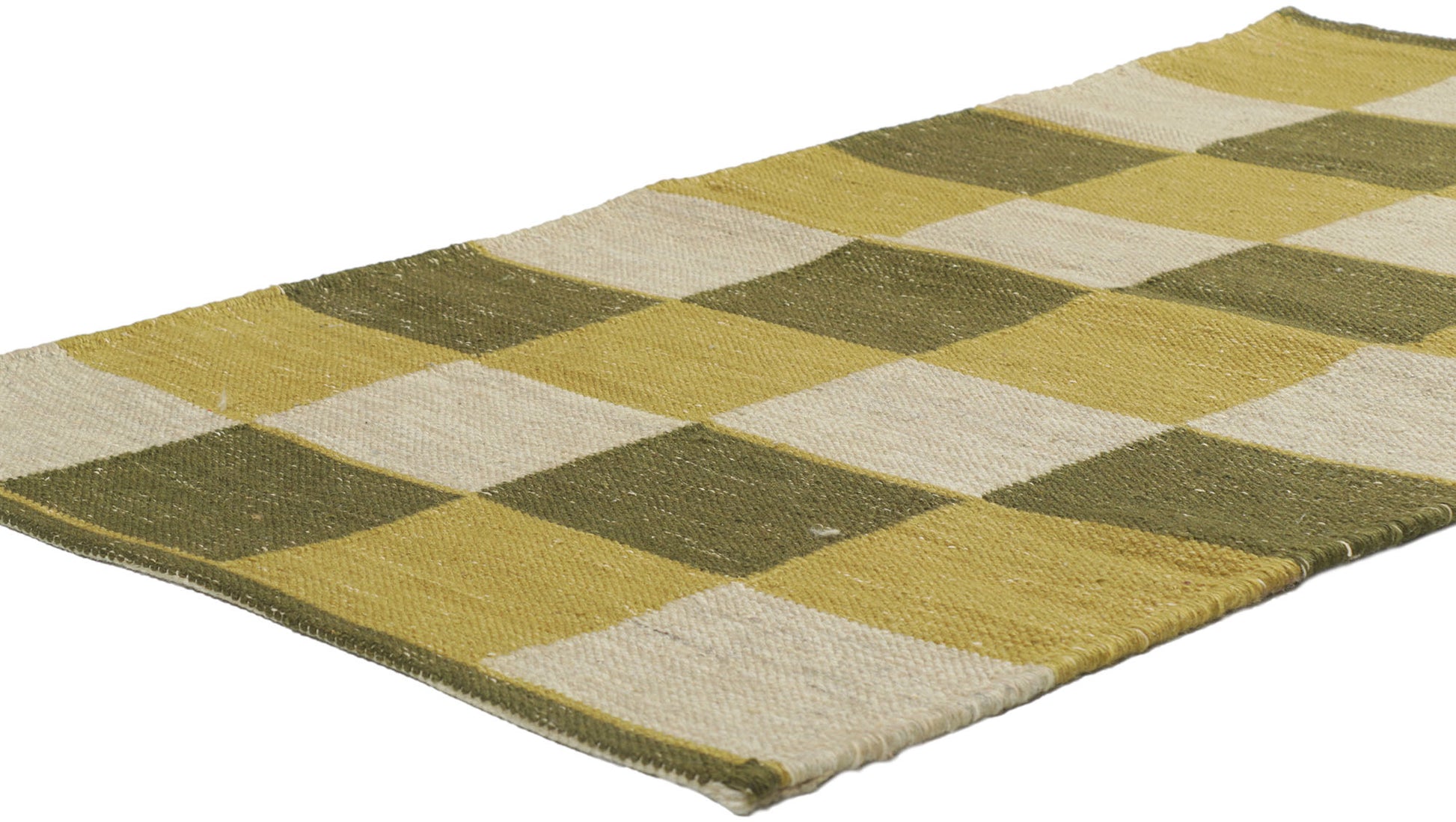 3 x 5 Swedish Inspired Checkered Kilim Rug 30703