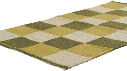 3 x 5 Swedish Inspired Checkered Kilim Rug 30703