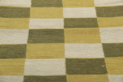 3 x 5 Swedish Inspired Checkered Kilim Rug 30703