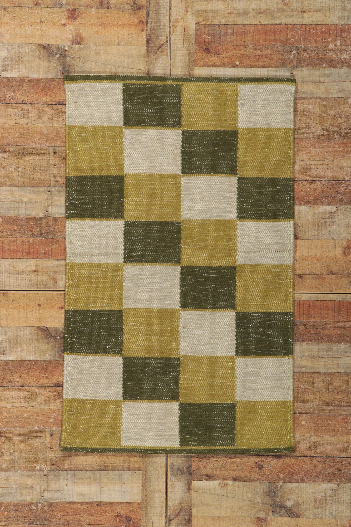 3 x 5 Swedish Inspired Checkered Kilim Rug 30704
