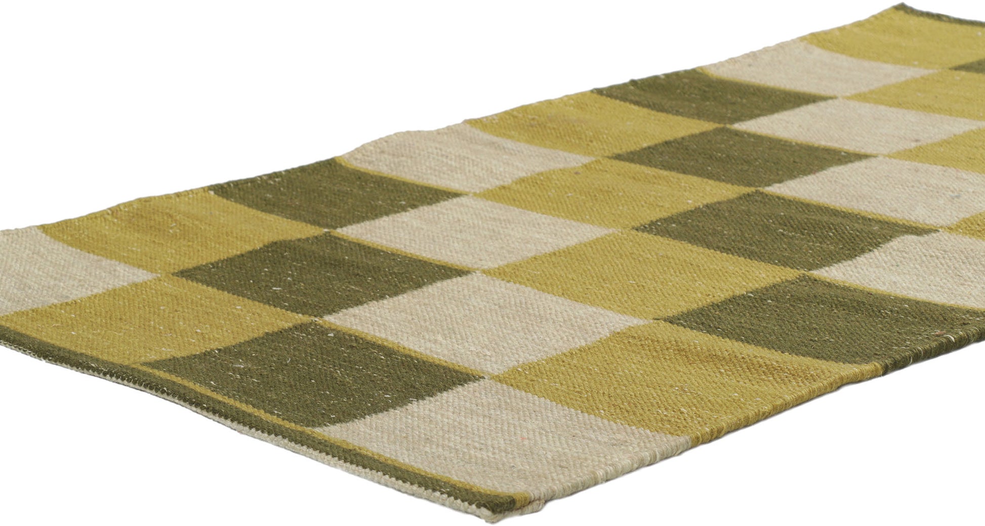 3 x 5 Swedish Inspired Checkered Kilim Rug 30704