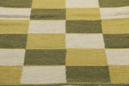 3 x 5 Swedish Inspired Checkered Kilim Rug 30704