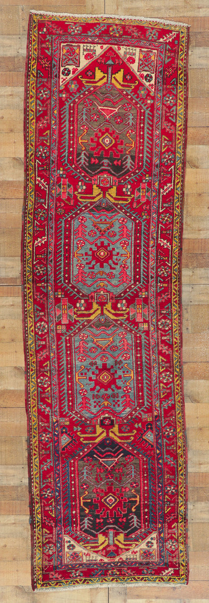 3 x 10 Antique Persian Heriz Runner 61223