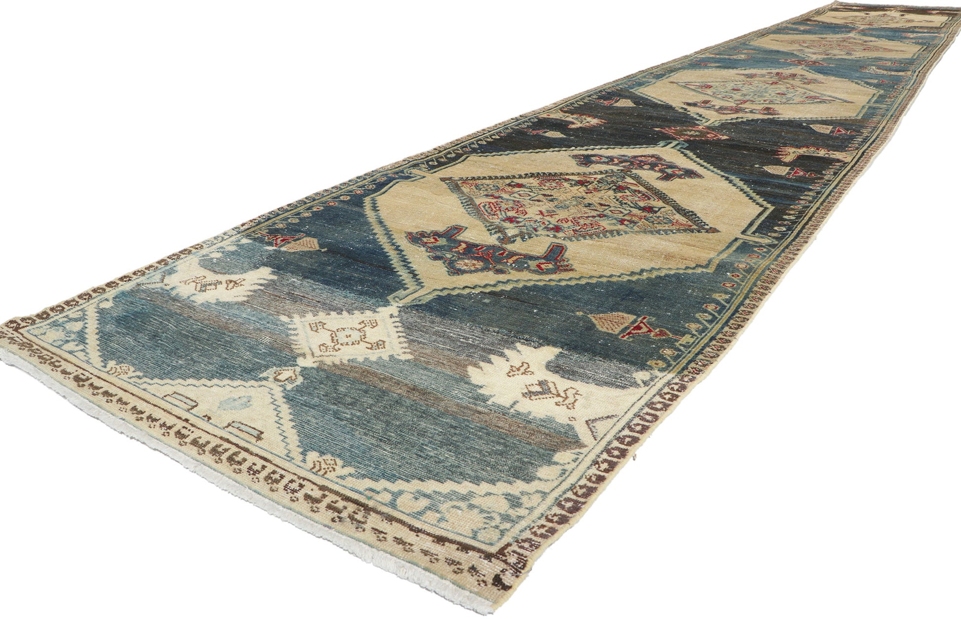 3 x 22 Antique Persian Malayer Runner 60949
