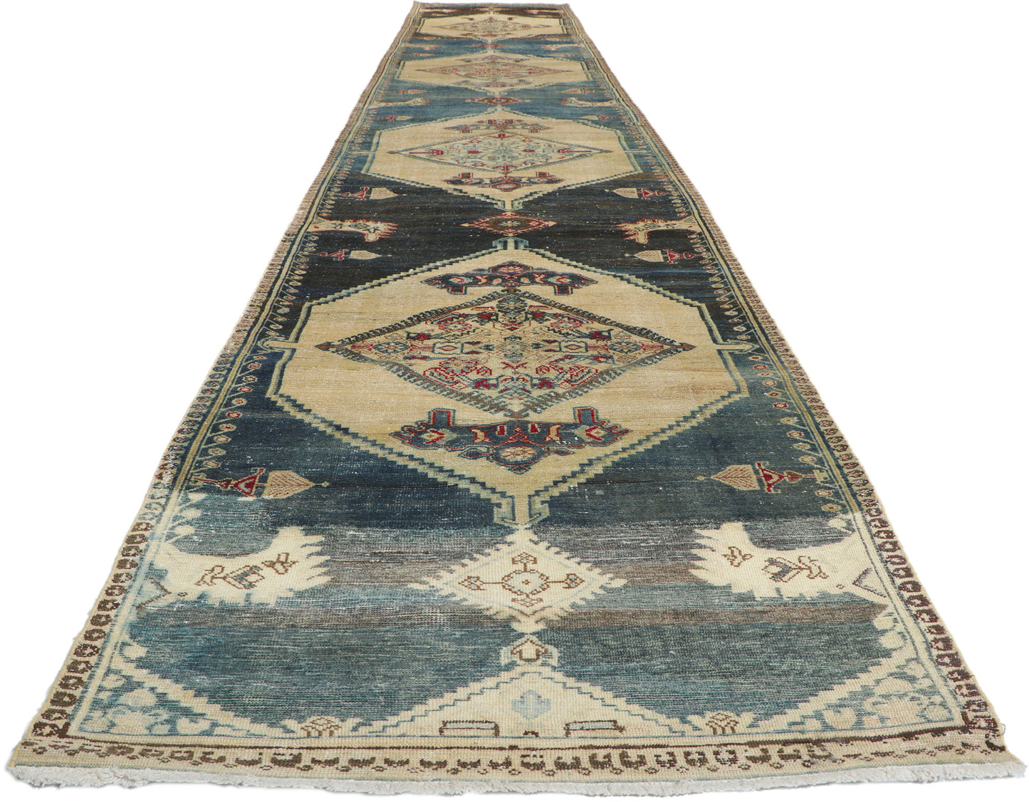 3 x 22 Antique Persian Malayer Runner 60949
