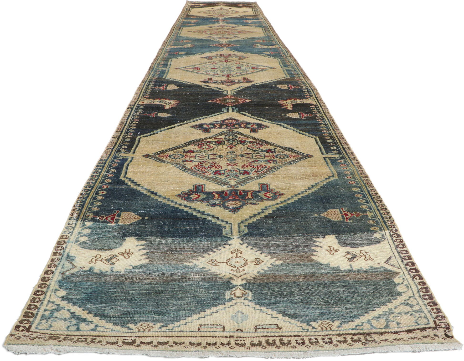 3 x 22 Antique Persian Malayer Runner 60949