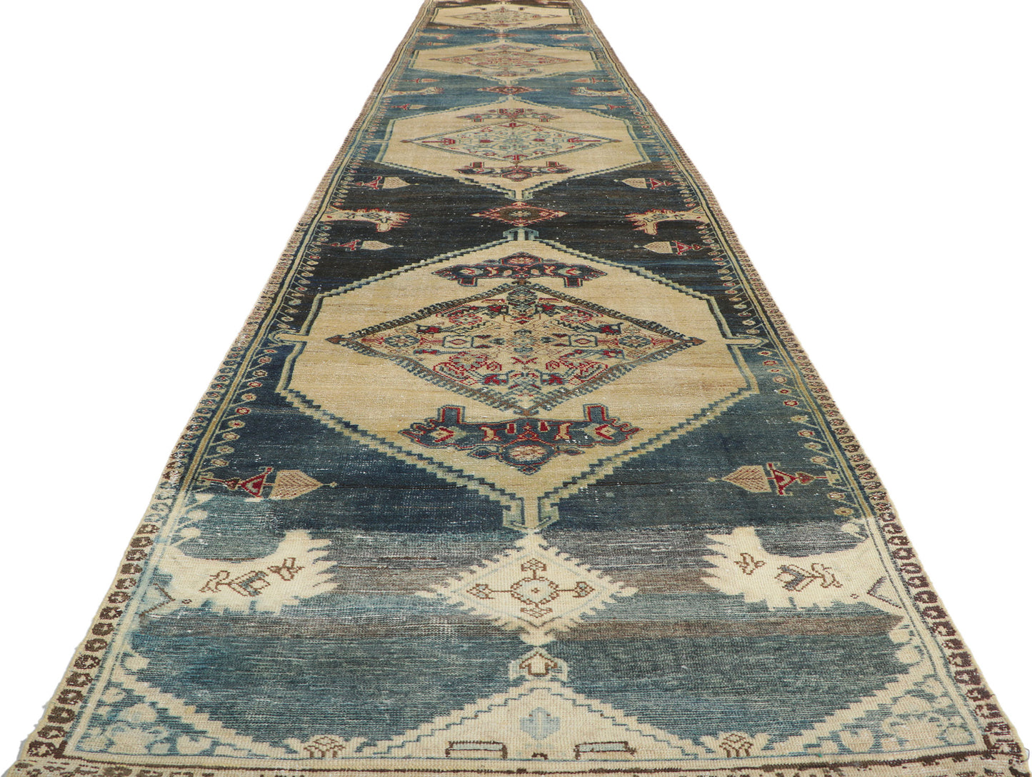 3 x 22 Antique Persian Malayer Runner 60949