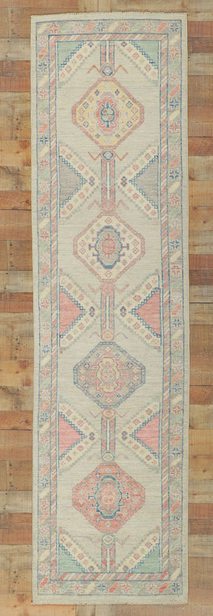 3 x 10 Colorful Oushak Runner 80837