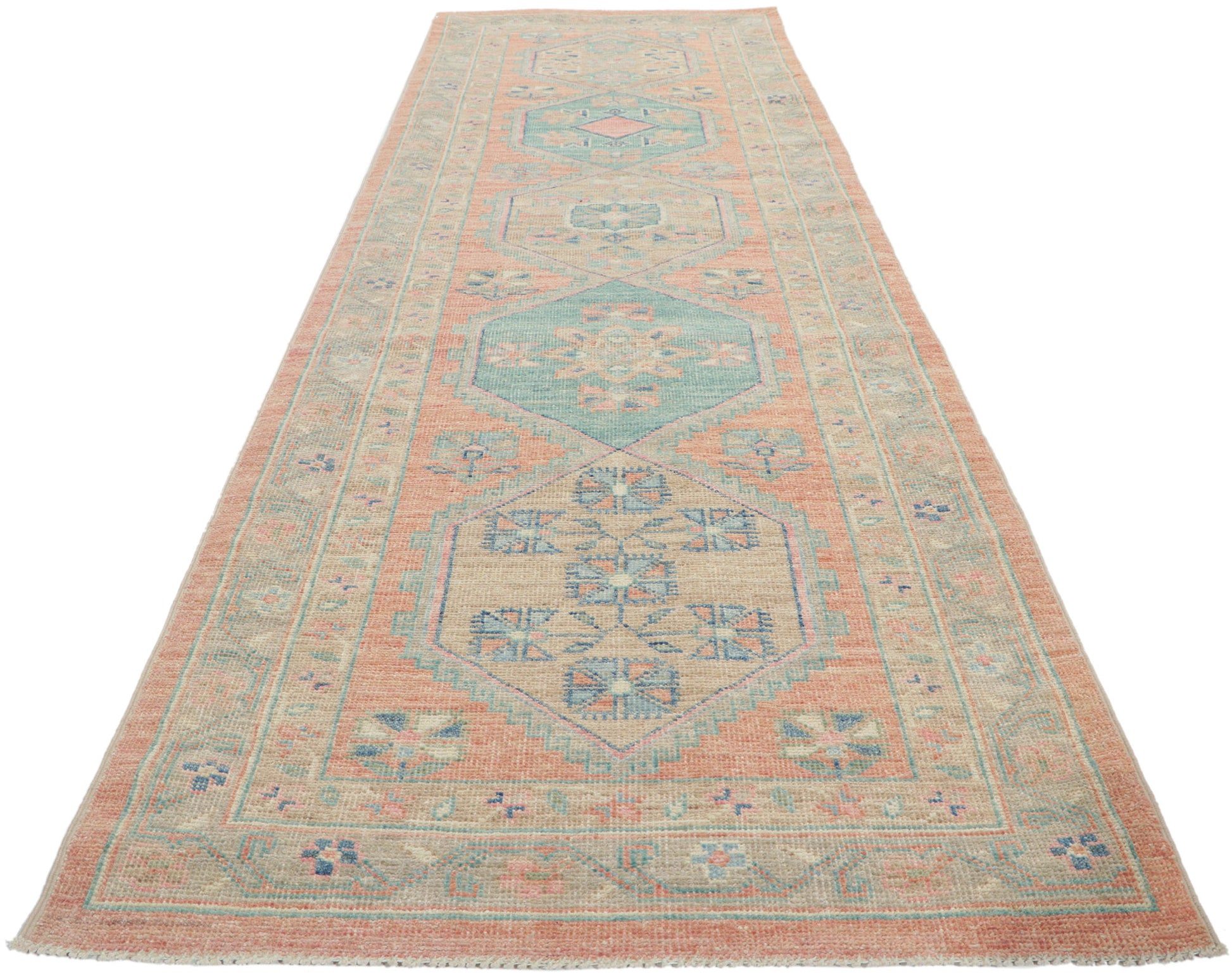 3 x 10 Colorful Oushak Runner 80832