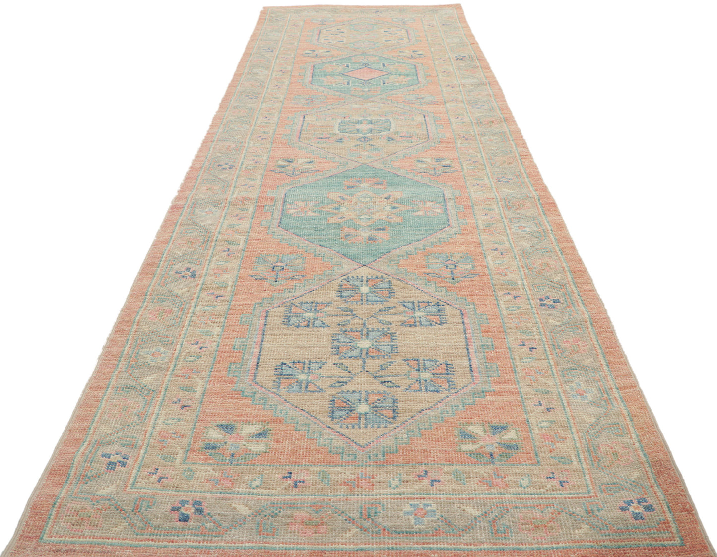 3 x 10 Colorful Oushak Runner 80832