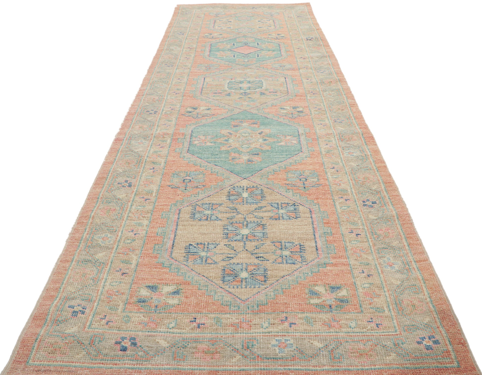 3 x 10 Colorful Oushak Runner 80832