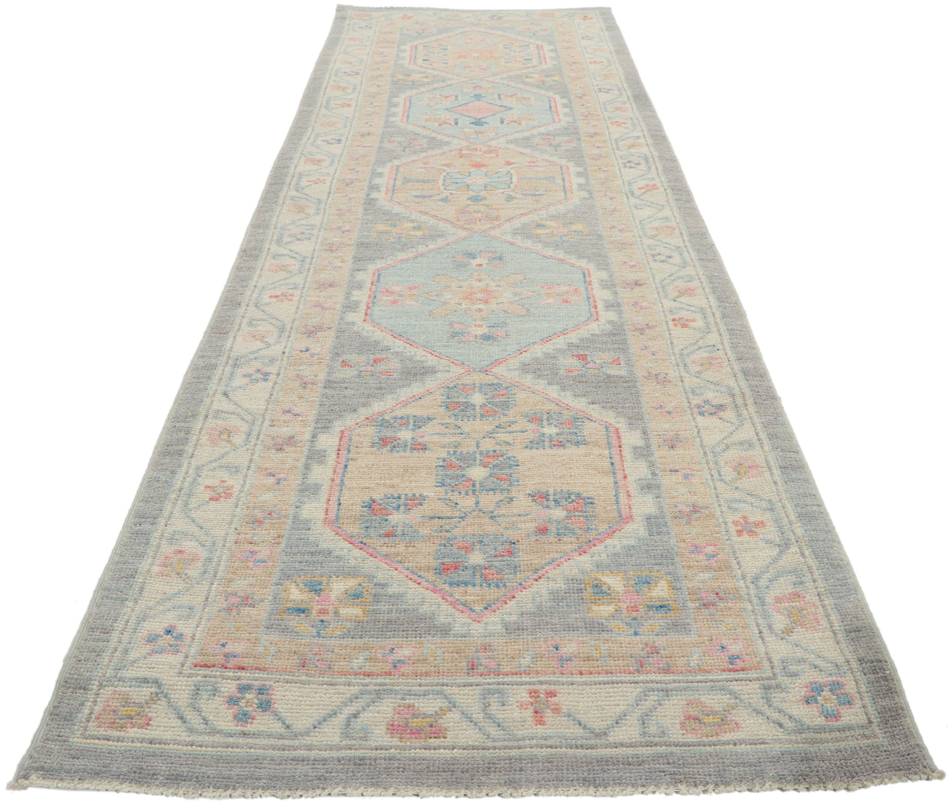 3 x 10 Colorful Oushak Runner 80833