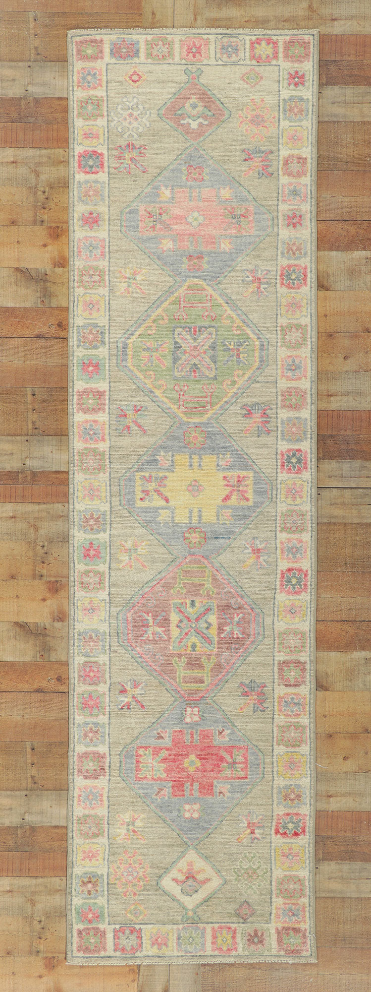 3 x 10 Colorful Oushak Runner 80834