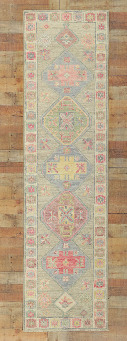 3 x 10 Colorful Oushak Runner 80834