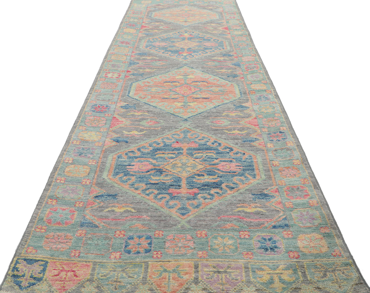 3 x 10 Colorful Oushak Runner 80863