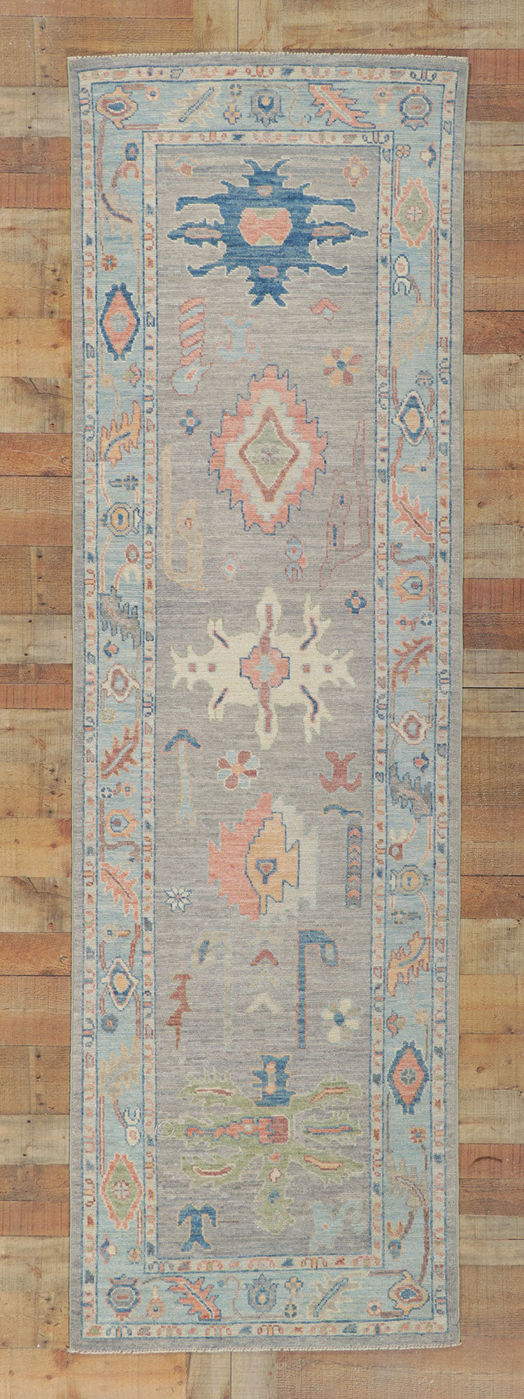 3 x 10 Colorful Oushak Runner 80858