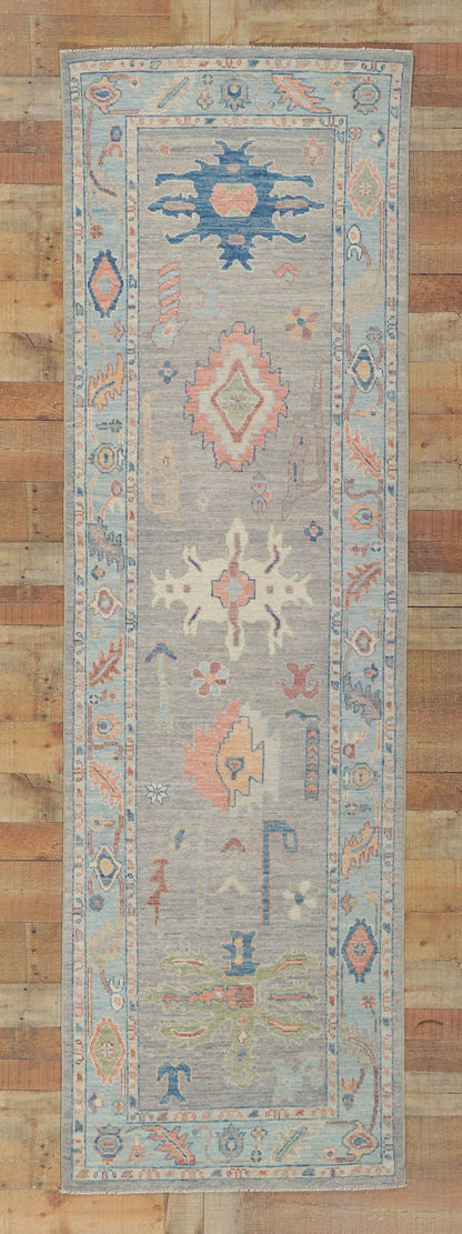 3 x 10 Colorful Oushak Runner 80858