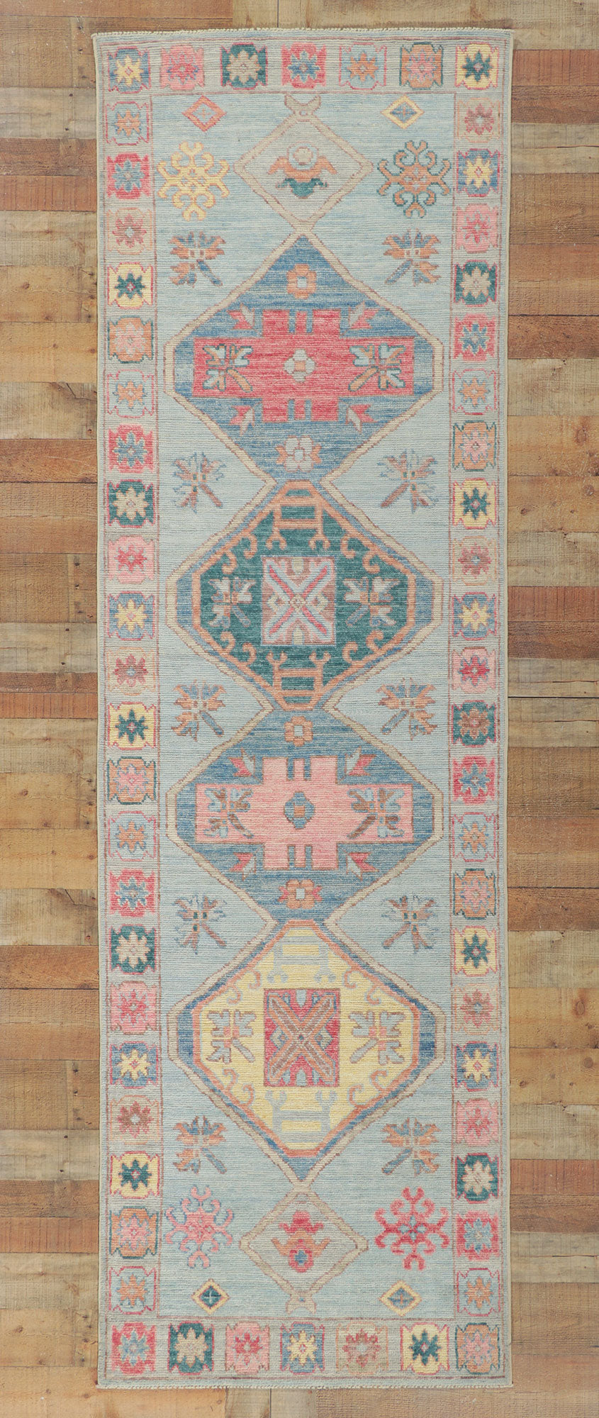 3 x 10 Colorful Oushak Runner 80859