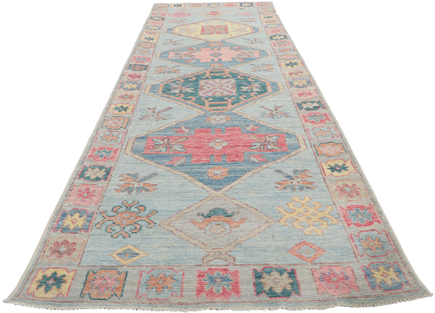 3 x 10 Colorful Oushak Runner 80859