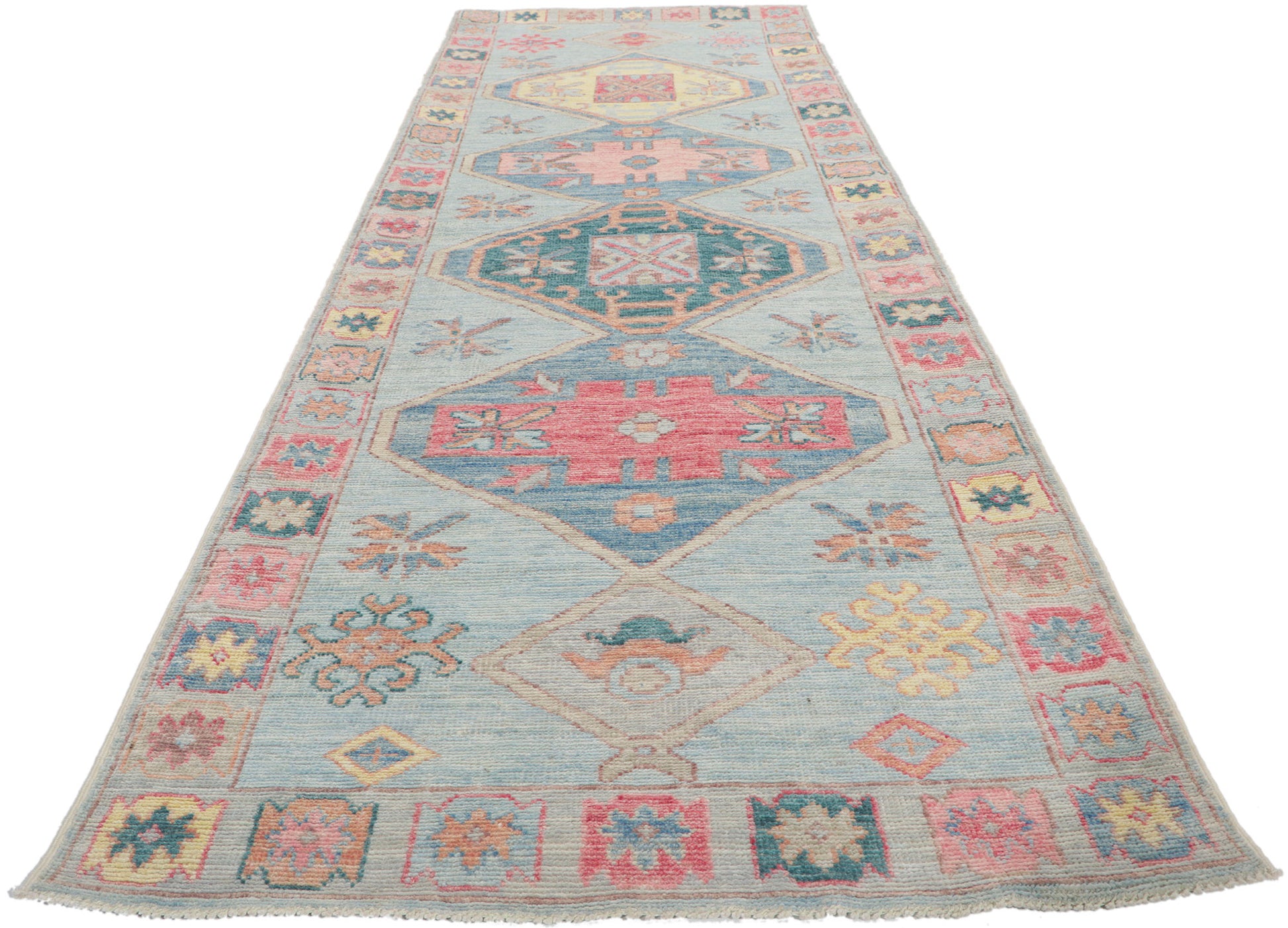 3 x 10 Colorful Oushak Runner 80859