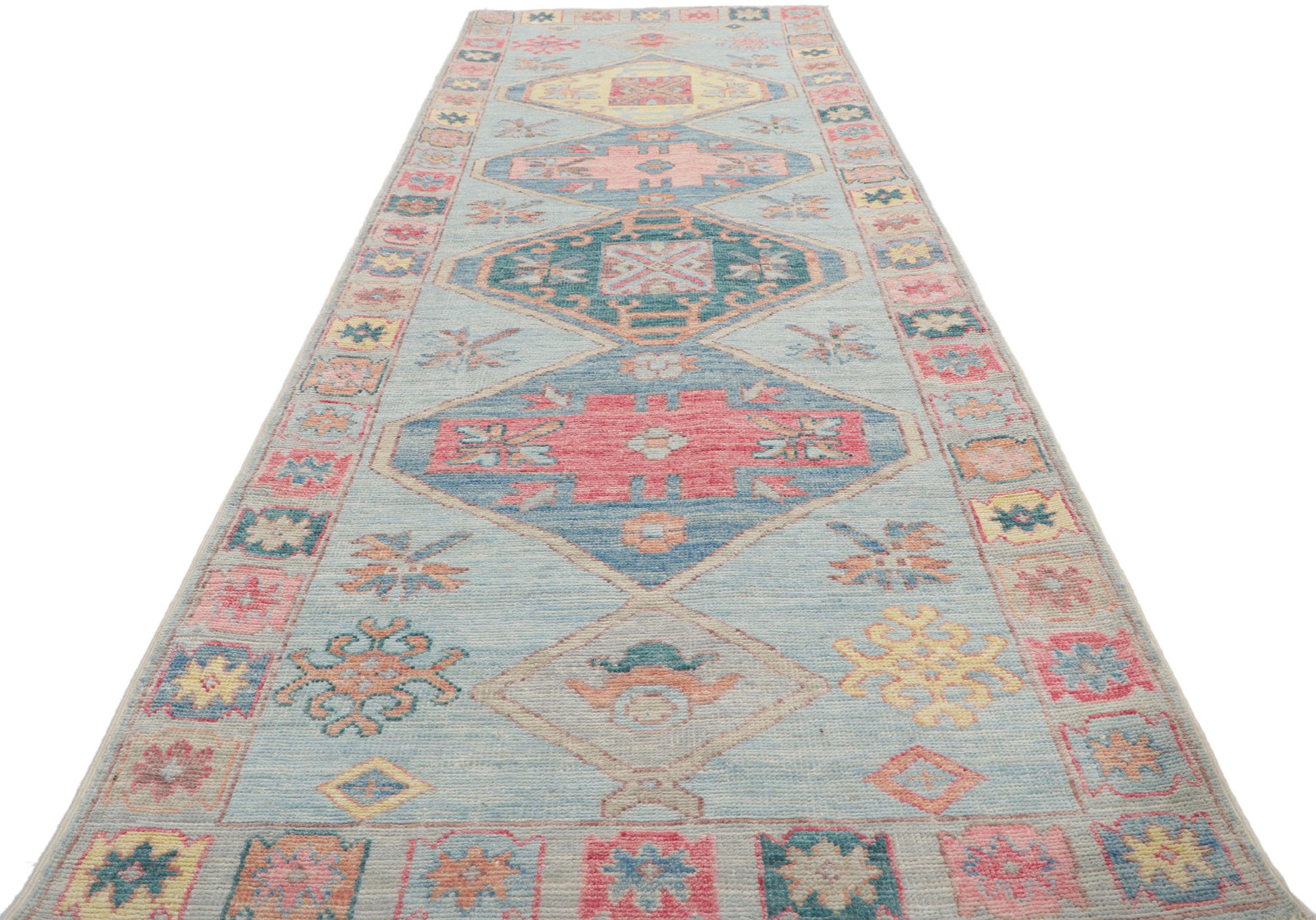 3 x 10 Colorful Oushak Runner 80859