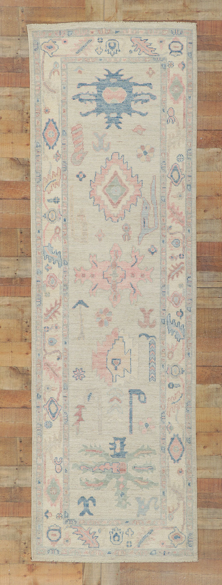3 x 10 Colorful Oushak Runner 80861