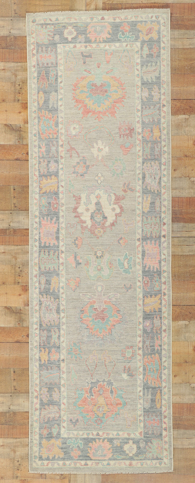 3 x 10 Colorful Oushak Runner 80865