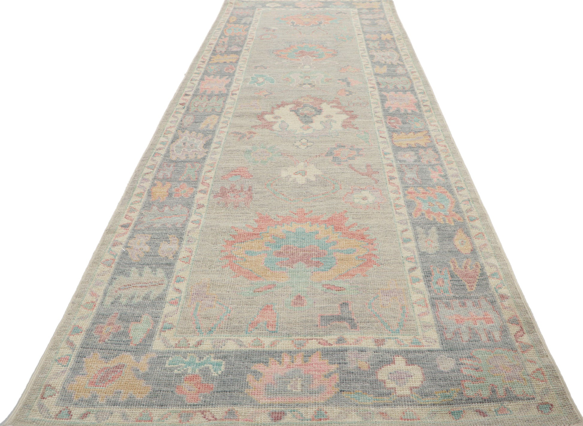 3 x 10 Colorful Oushak Runner 80865