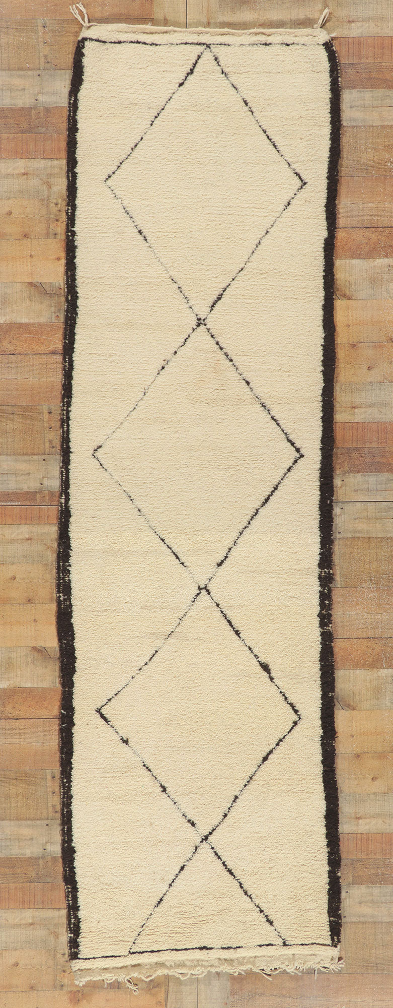 3 x 10 Vintage Moroccan Beni Ourain Runner 78361