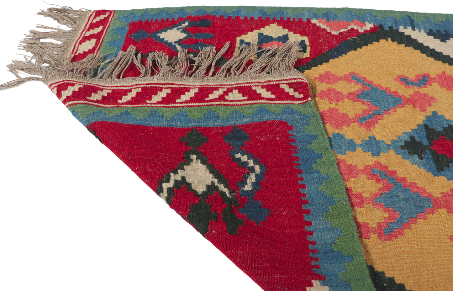 3 x 10 Vintage Persian Shiraz Kilim Runner 61059