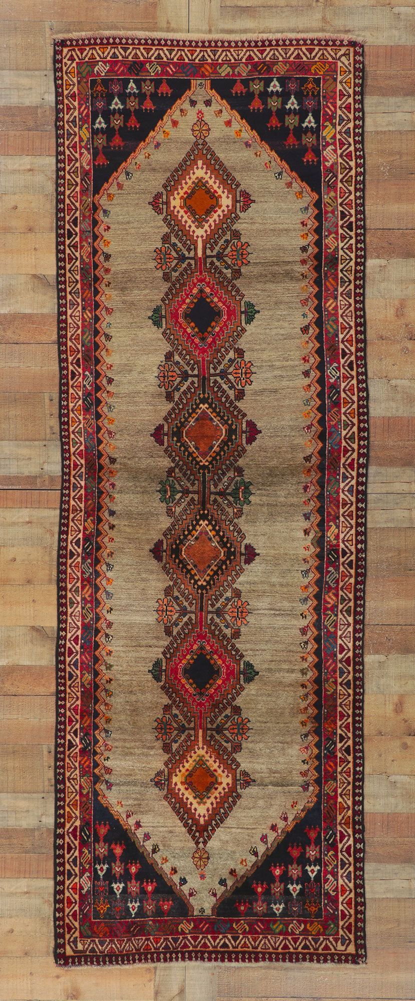 3 x 10 Vintage Persian Shiraz Runner 61134