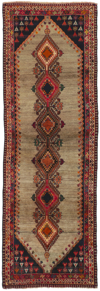 3 x 10 Vintage Persian Shiraz Runner 61134