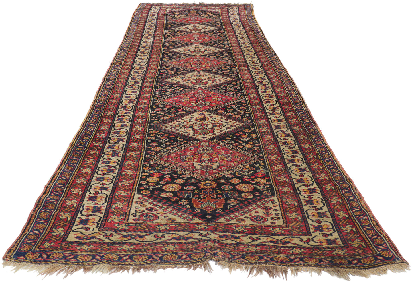 3 x 11 Antique Persian Shiraz Runner 78454