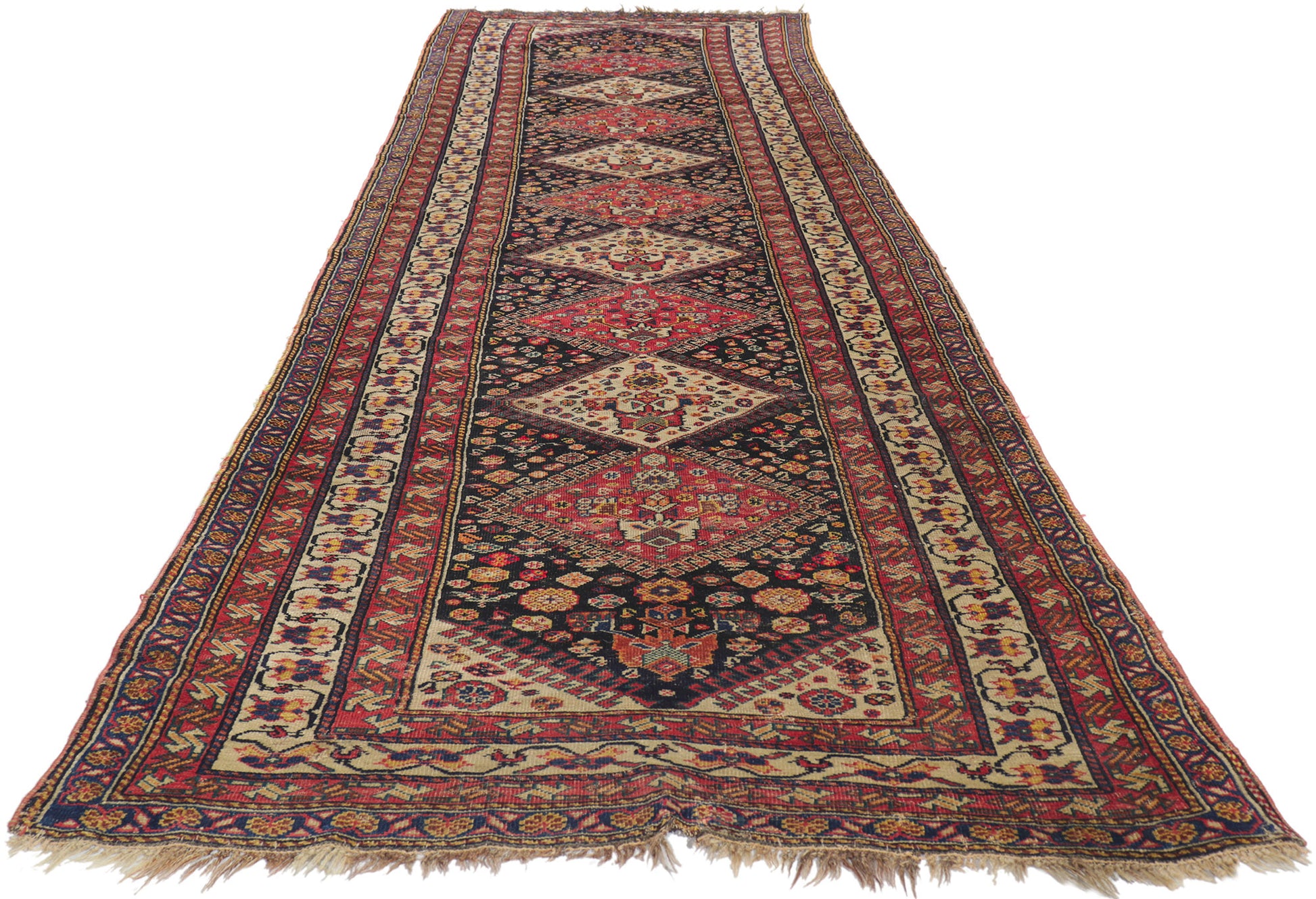 3 x 11 Antique Persian Shiraz Runner 78454