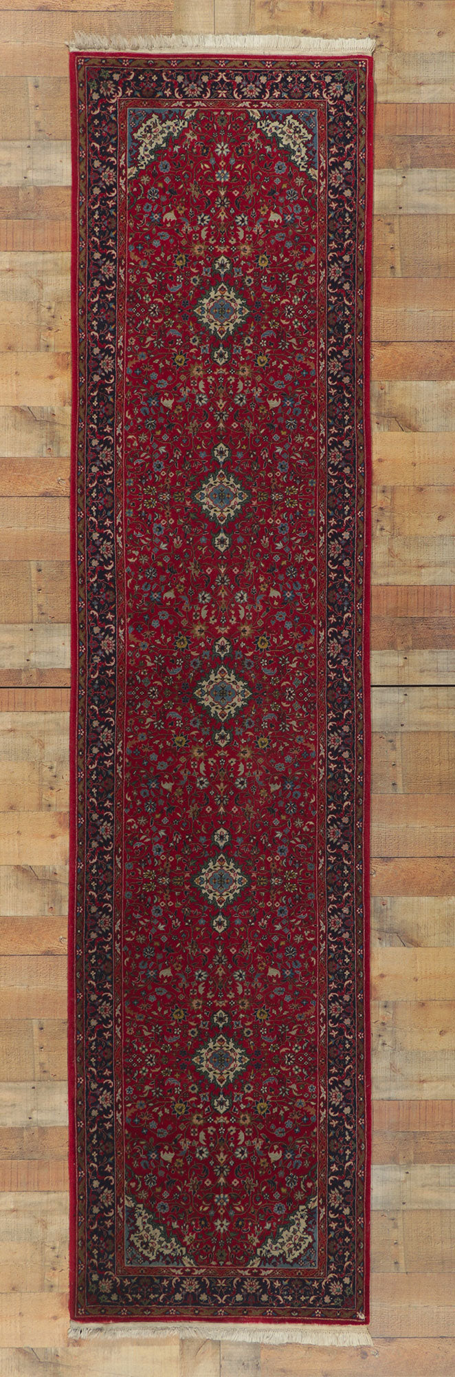3 x 11 Vintage Chinese Wool and Silk Rug 78299