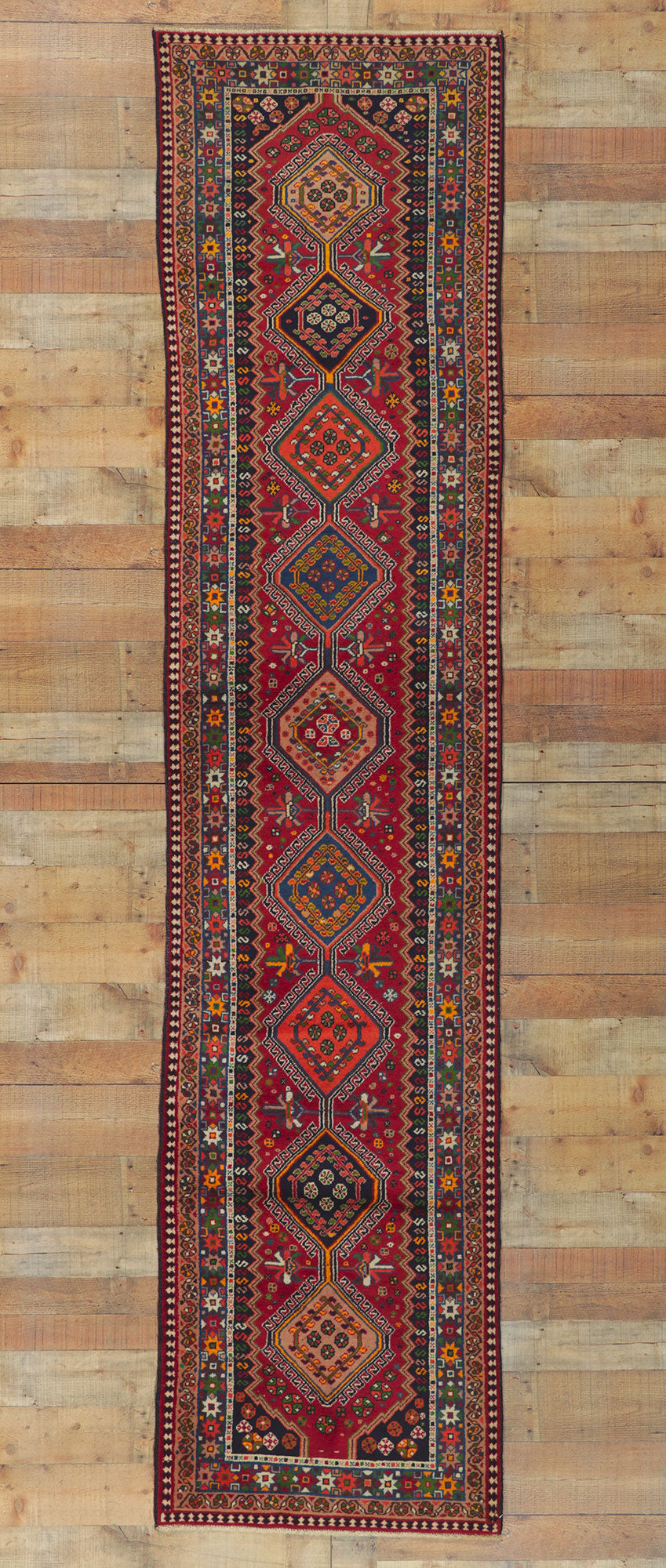 3 x 11 Vintage Persian Shiraz Rug 61074