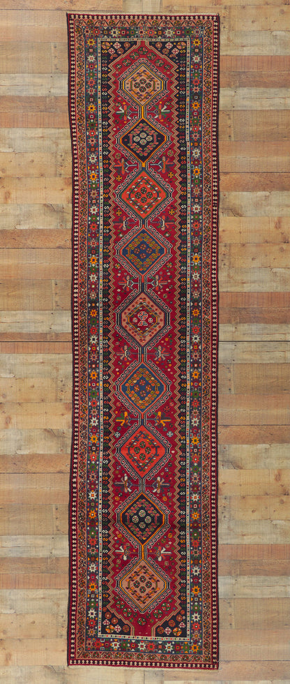 3 x 11 Vintage Persian Shiraz Rug 61074