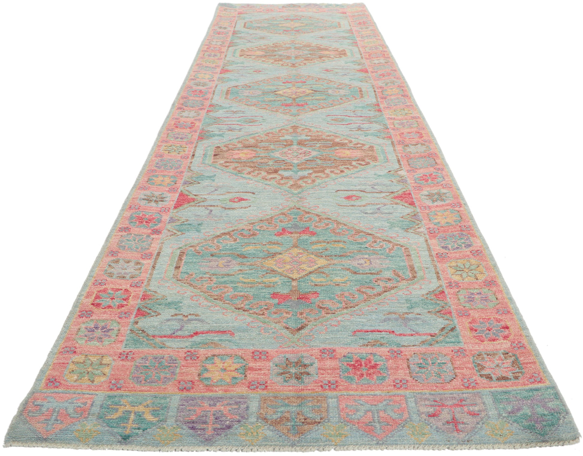 3 x 12 Colorful Oushak Runner 80876