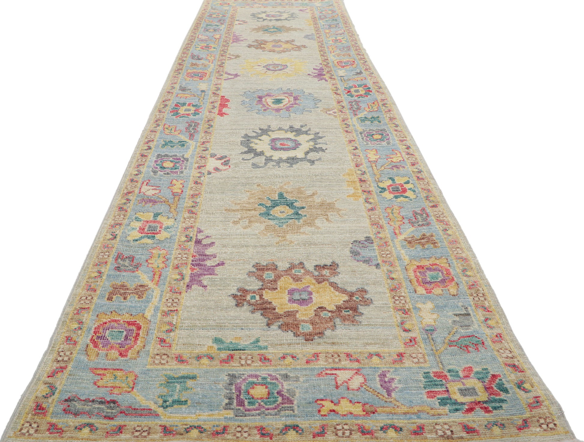 3 x 12 Colorful Oushak Runner 80965
