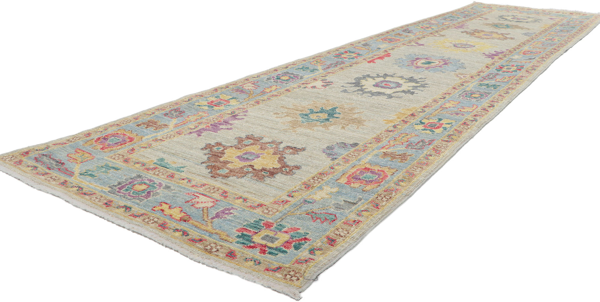 3 x 12 Colorful Oushak Runner 80965
