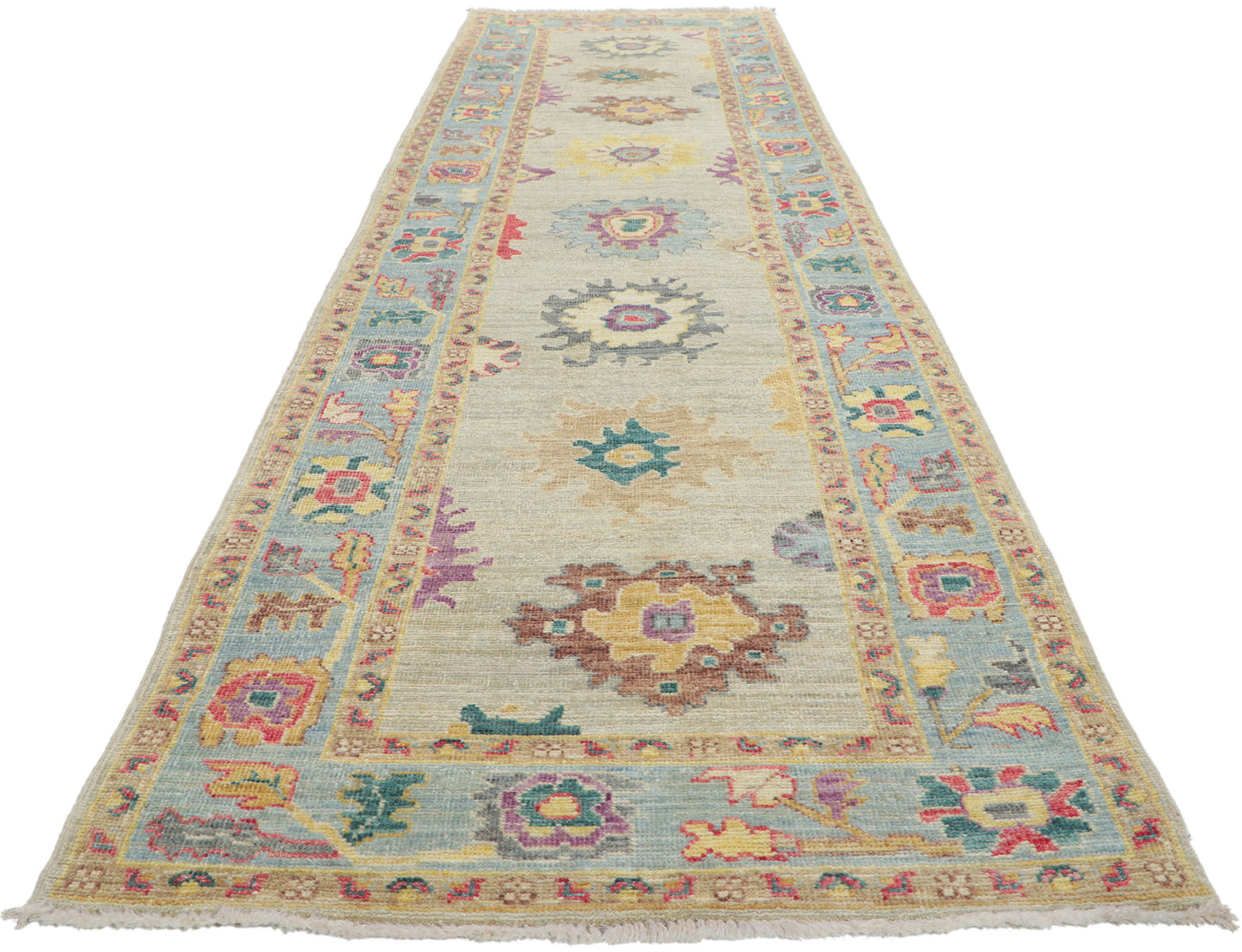 3 x 12 Colorful Oushak Runner 80966
