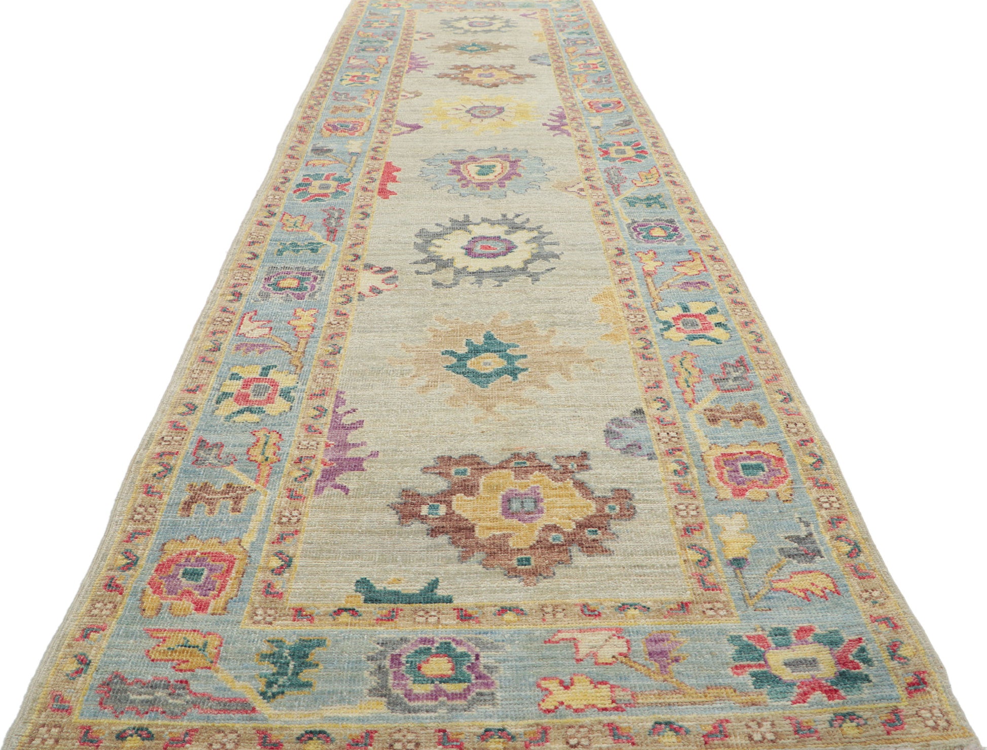 3 x 12 Colorful Oushak Runner 80966